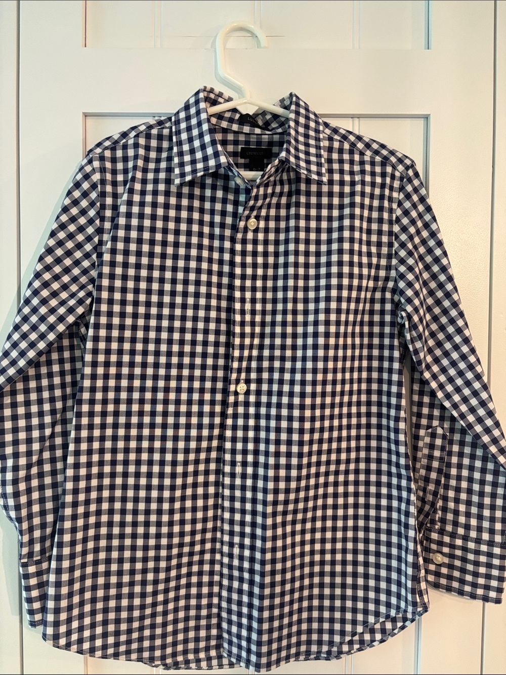 Crewcuts Navy and White Gingham Button-Down Shirt